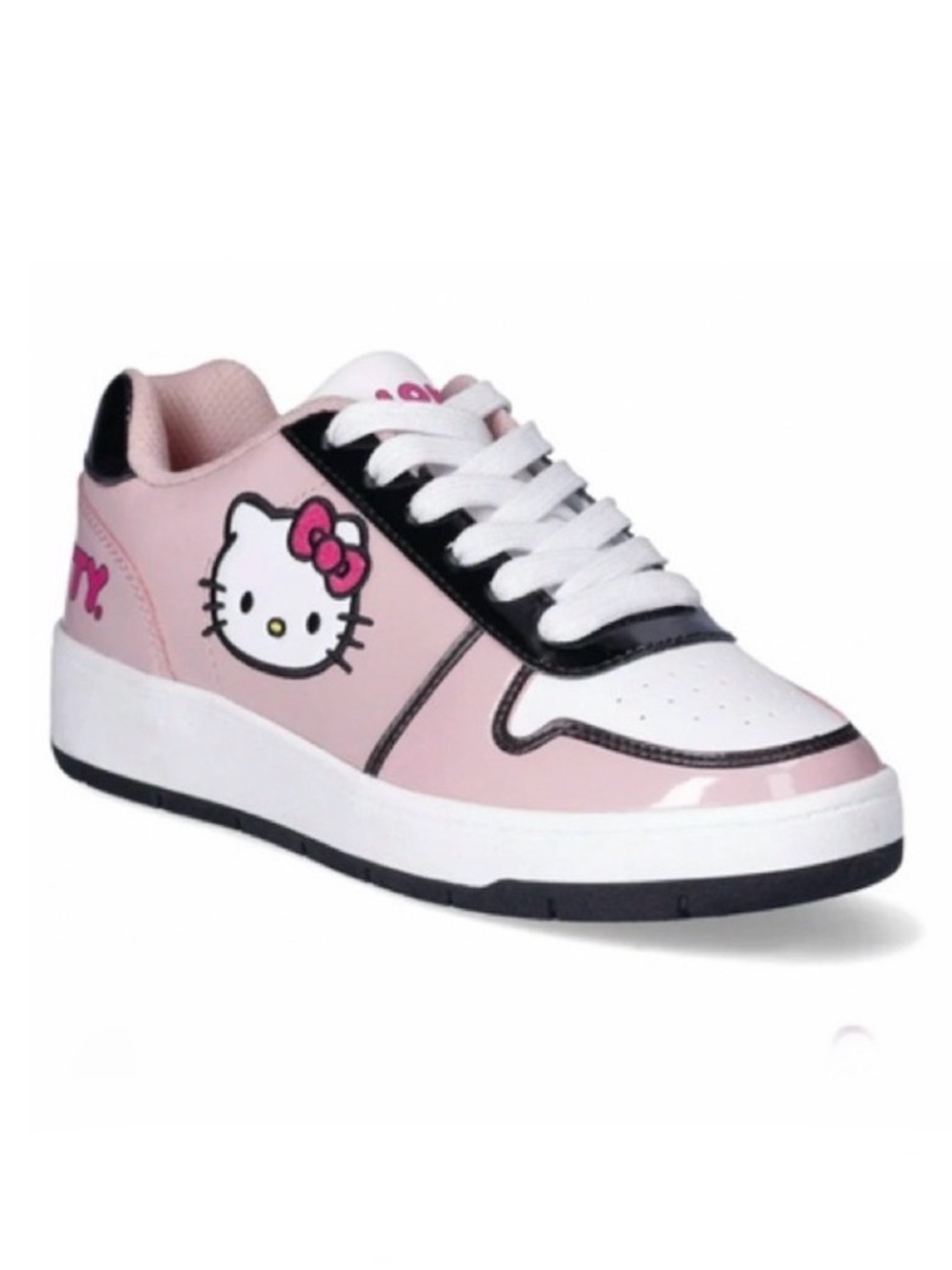 Hello Kitty Women’s Pink, White, And Black Casual Court Sneakers Size 9 NEW